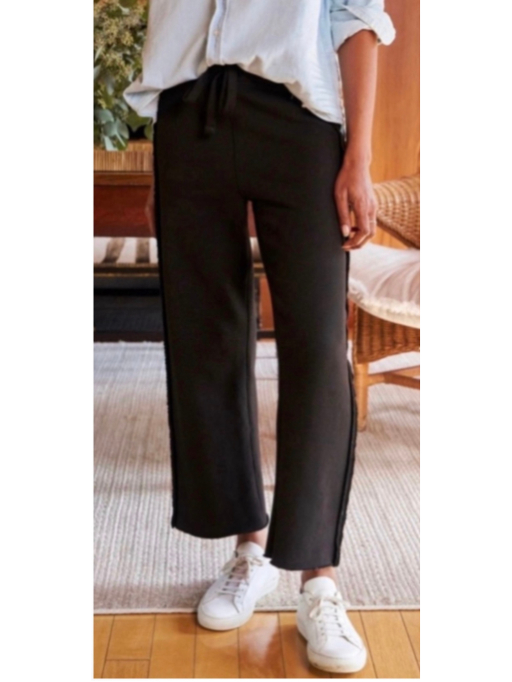 Frank & Eileen Bella Wide Leg Sweatpants Black Size L Overstock New!